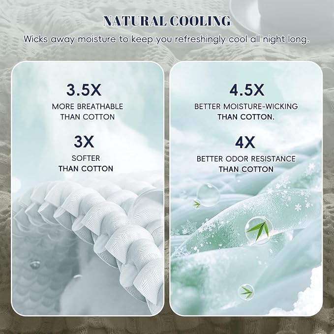 PHF Cooling Waffle Blanket Twin Size, Lightweight 60% Rayon from Bamboo & 40% - Image 3