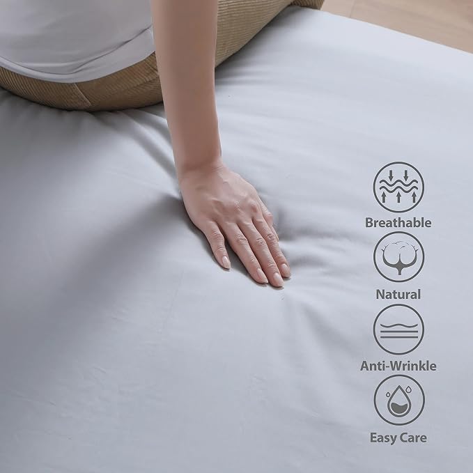100% Egyptian Cotton Fitted Sheet Twin XL/Split King Size, 600 Thread Count - Image 2