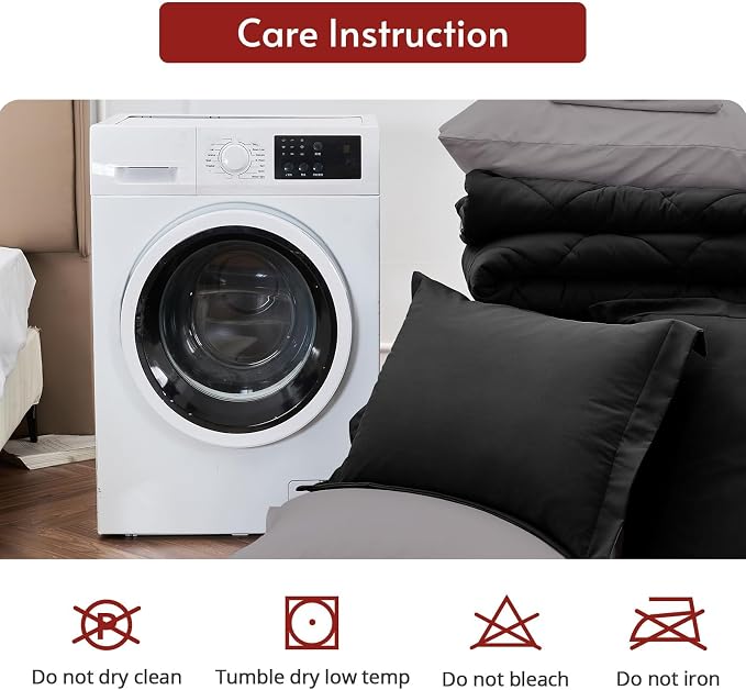 MUXHOMO 5 Pieces Twin XL Comforter Set, Reversible Bed in a Bag Twin XL Size - Image 9