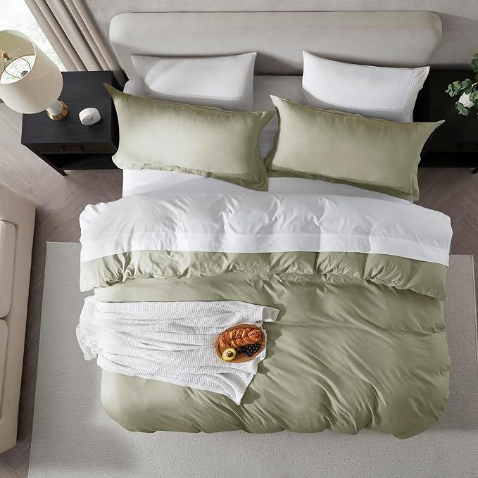 Nestl Light Sage Duvet Cover Queen Size - Image 5