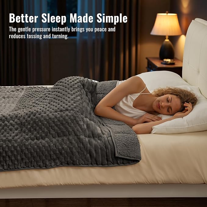 Uttermara Weighted Blankets for Adults Queen Size 15lbs, Soft Warm Sherpa - Image 3