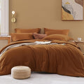 WRENSONGE Oversize King Size Comforter Sets- 7 Pieces Soft Terracotta Bed in a by WRENSONGE