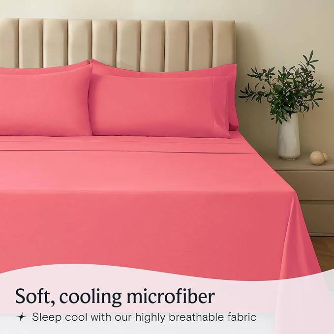 LuxClub 5 PC Sheet Set Bed Sheets Deep Pockets 16" Eco Friendly Wrinkle Free - Image 3