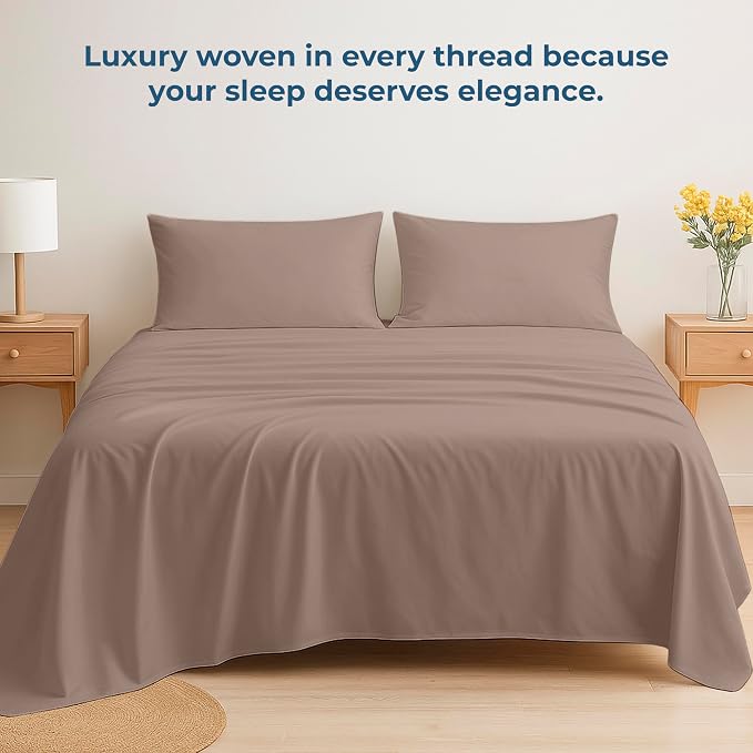 Royale Linens 100% Organic Cotton Queen Flat Sheet Only - Image 6