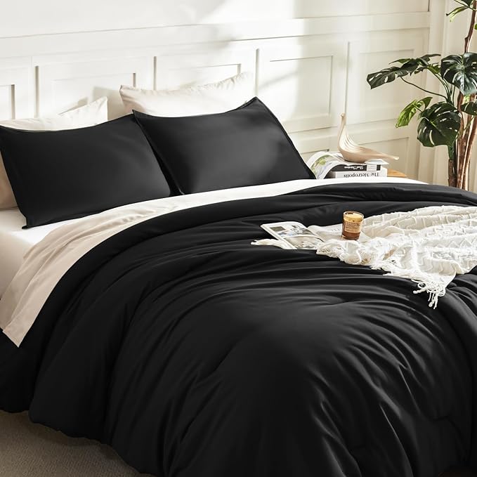 Litanika Oversized King Comforters Black Super King Size, 3 Pieces Lightweight - Image 5