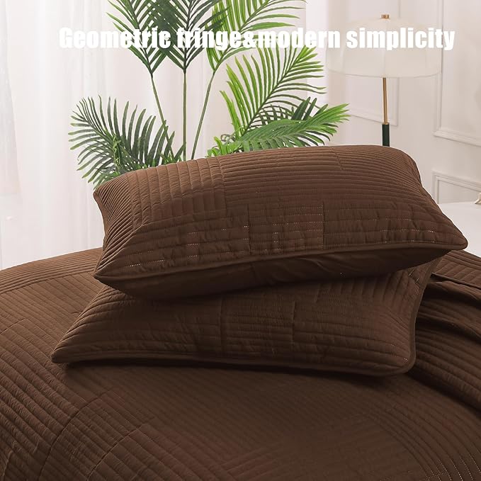 Whale Flotilla Ultra Soft King Quilt Bedding Set, Lightweight Microfiber Brown - Image 6