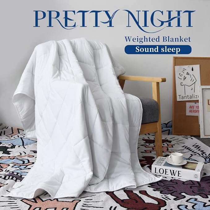 Weighted Blanket 15lbs Queen Size White 60"x80" Weighted Blankets - Image 3
