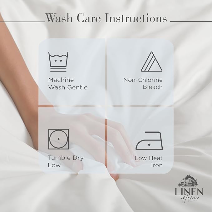 Linen Home 100% Cotton Percale Sheets Queen Size, Deep Pocket, 4 Pieces Set - Image 5