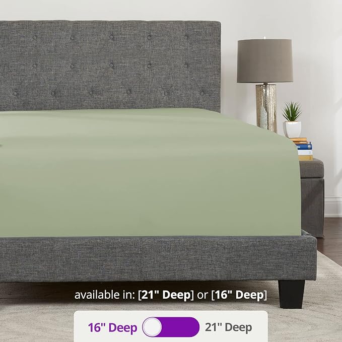 King Fitted Sheet King Size Fitted Sheet Only Deep Pocket – Real 16” Fitted Bed - Image 4