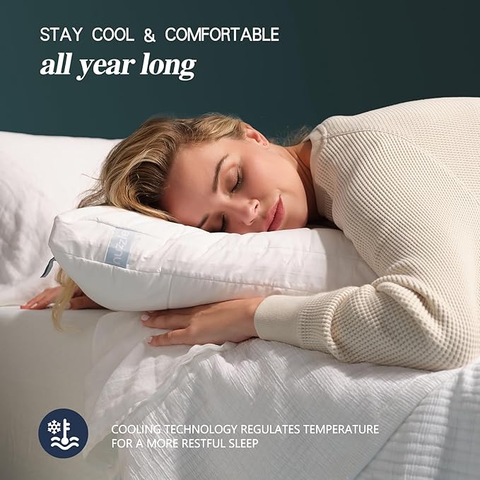 Nuzzle Pillows Standard Size Set of 2 Cooling Adjustable Pillows - Image 7