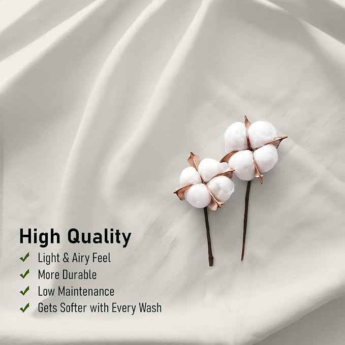 RUVANTI 100% Cotton Sheets – Twin XL Size Percale Bedding, Cooling & Breathable - Image 5