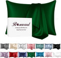 Green Silk Pillow Cases Made in USA, Oeko-TEX Certified 22 Momme Mulberry Silk by ROSEWARD