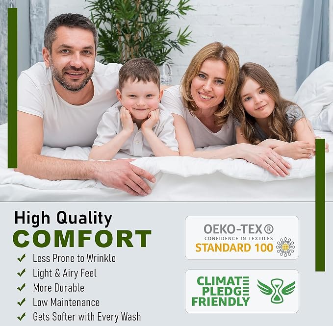 RUVANTI 100% Cotton Sheets – Twin XL Size Percale Bedding, Cooling & Breathable - Image 7