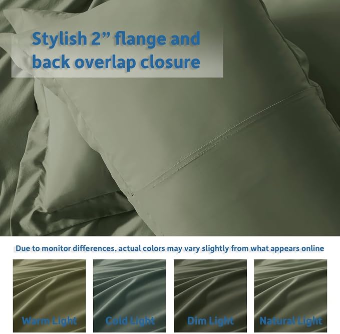 Nestl Olive Green Duvet Cover Queen Size - Image 8