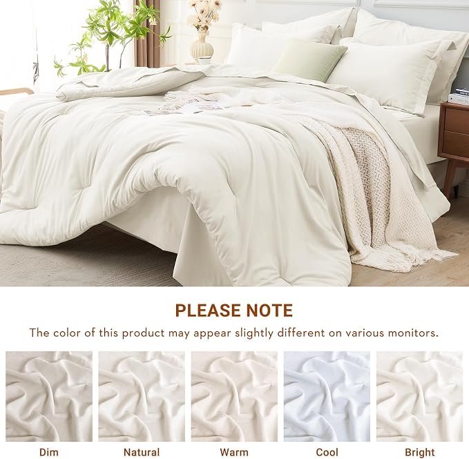 MUXHOMO 7 Pieces Queen Comforter Set, Soft Bed in a Bag Queen Size, All Season - Image 8