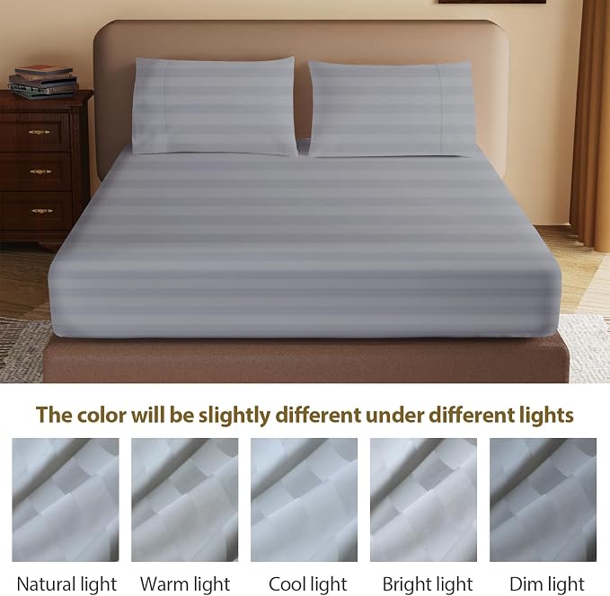 100% Egyptian Cotton Fitted Sheet King Size, 600 Thread Count, Single Fitted - Image 9