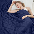 Navy Blue Weighted Blanket for Adults 12lbs, Twin Full Size Cooling Heavy Throw by BETU