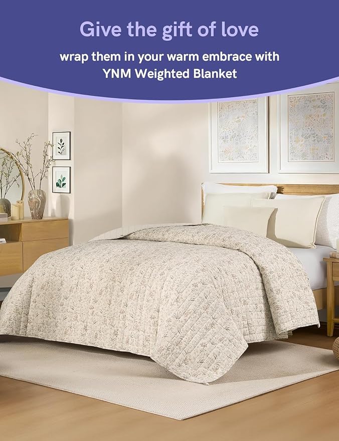 YnM 12lbs Weighted Blanket for Adults, Linen Heavy Bed Throw Blanket - Image 4