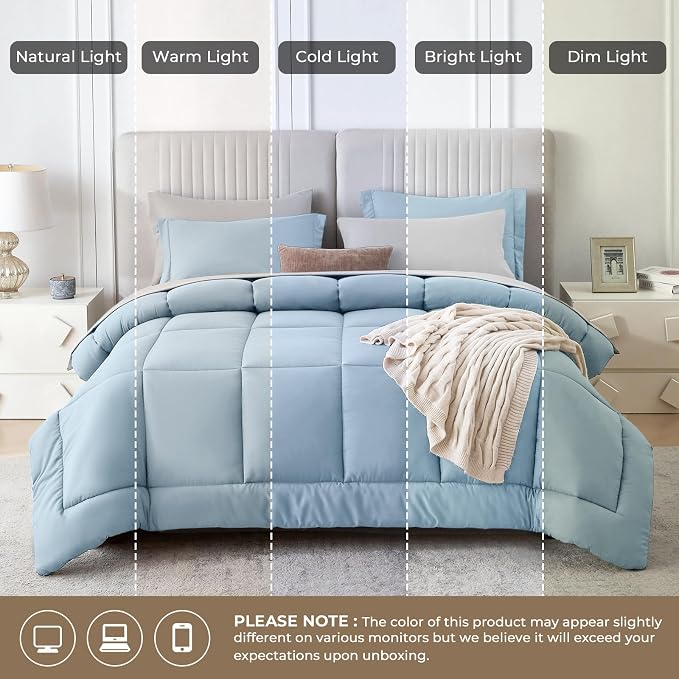 Sasttie Twin XL Comforter Set, 5 Pieces Reversible Twin XL Bed in a Bag - Image 8