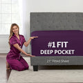 California King Fitted Sheet Deep Pocket – Cal King Fitted Sheet Only – 21” Cal by DeaLuxeBedding