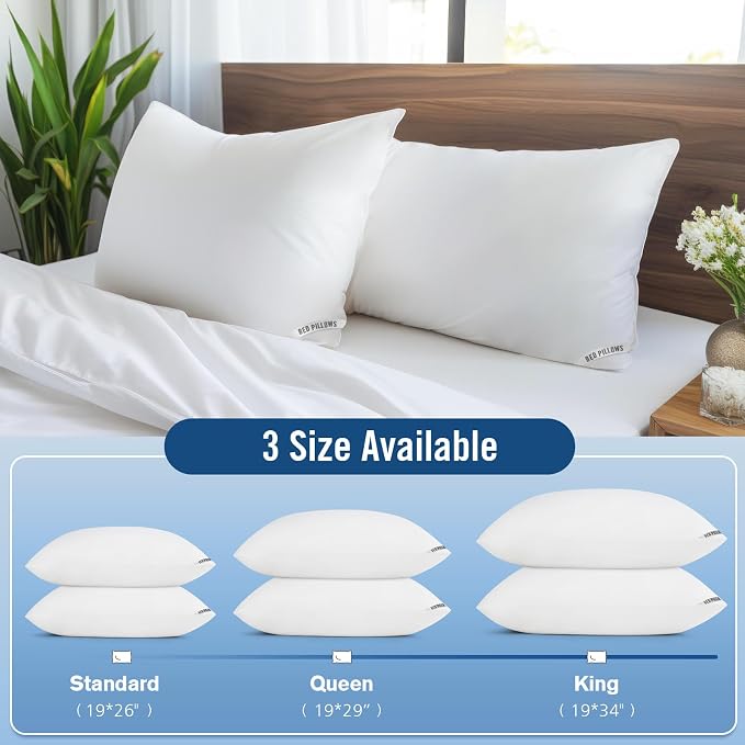 Piwaal Bed Pillows King Size 4-Pack - Image 2