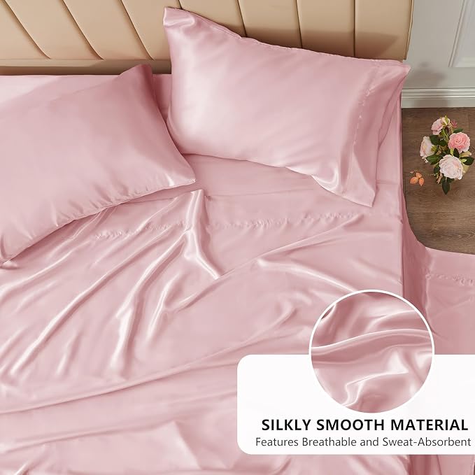 CozyLux Satin Sheets Full Size Sheets - Image 3