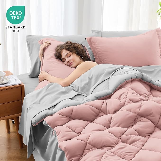 MUXHOMO 5 Pieces Twin XL Comforter Set, Reversible Bed in a Bag Twin XL Size - Image 4
