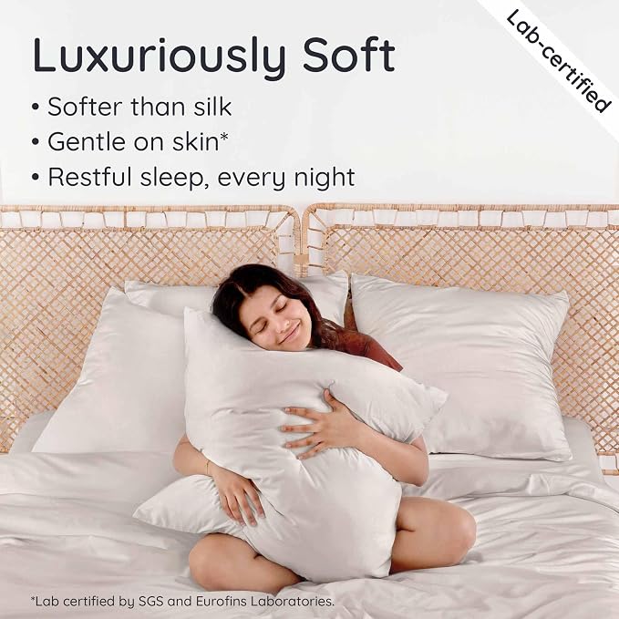 Bambaw 100% Viscose Derived from Bamboo Pillowcase Queen Size – Set of 2 Queen - Image 4
