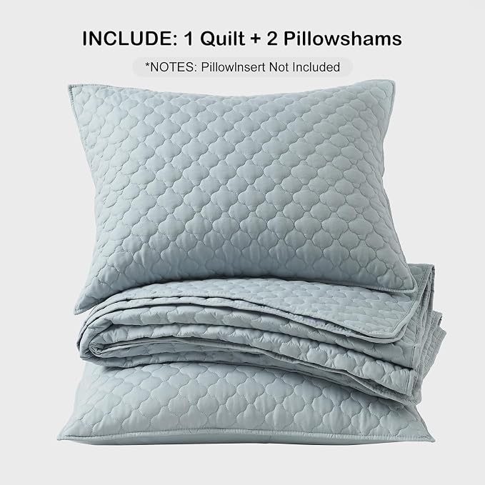 HORIMOTE HOME Quilt King Size Chambray Blue, Lightweight Quilt - Image 7