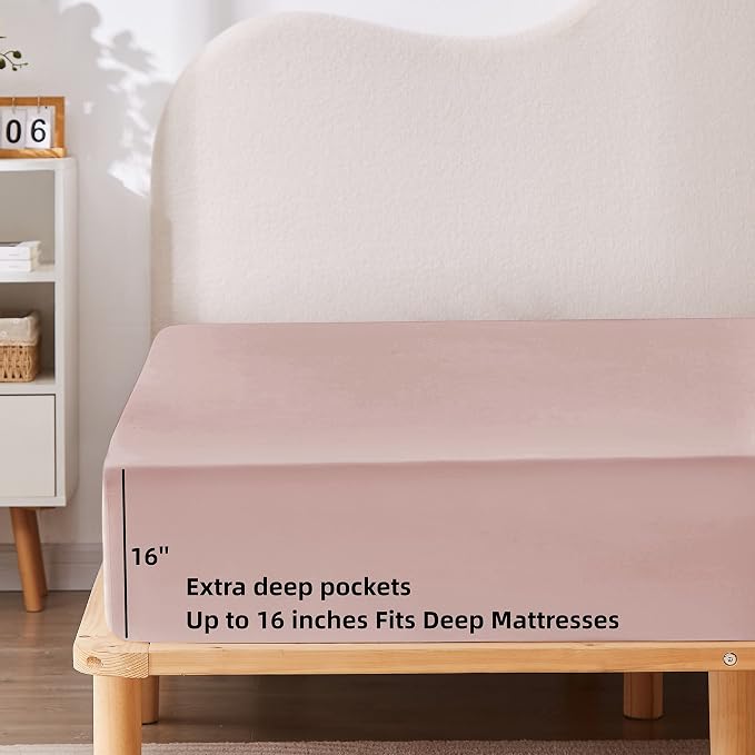 HBHLFZ Full Fitted Sheet Only, Soft Breathable Bottom Sheet - Image 3