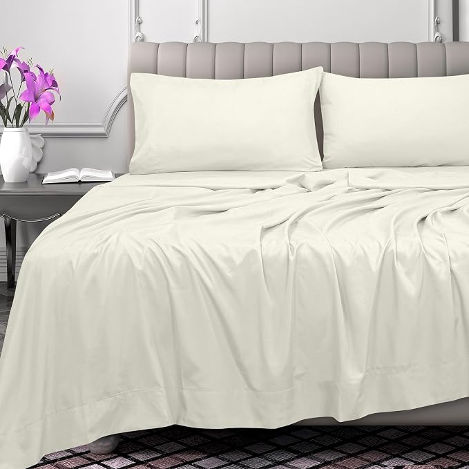 Royale Linens 300 Thread Count 100% Long Staple Combed Cotton Flat Sheet - Image 2