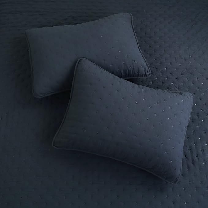 ROARINGWILD Navy Blue King Size Quilt Bedding Set - Image 4