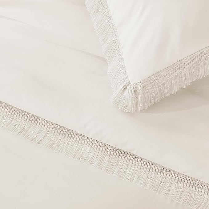 Andency Queen Comforter Set Beige, 3 Pieces Boho Lightweight Fluffy Bedding - Image 9