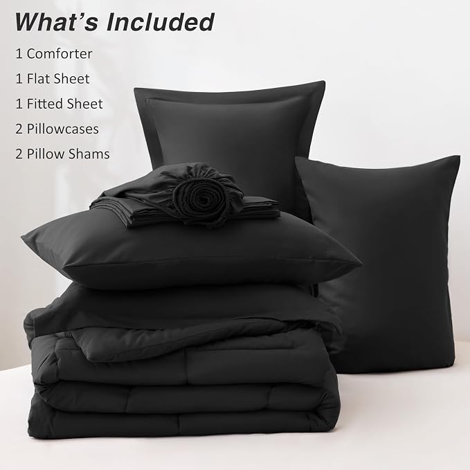 Love's cabin Full Comforter Set Ash Black, 7 Pieces Full Bed in a Bag, All - Image 8