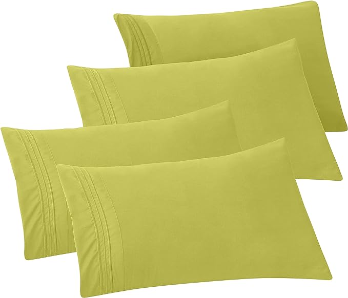 Elegant Comfort 4-Pack Solid Pillowcases 1500 Premium Hotel Quality Microfiber by ELEGANTCOMFORT