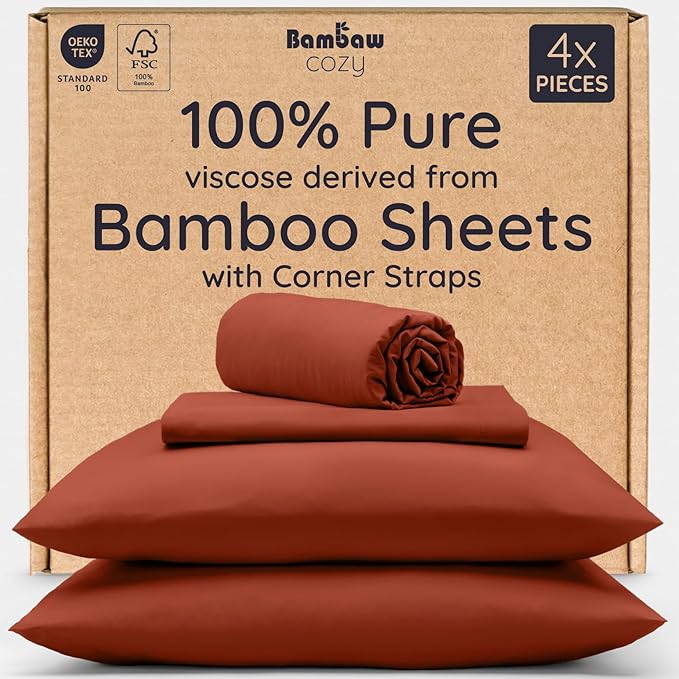 Bambaw 100% Viscose Derived from Bamboo Sheets California King Size Set – 4pcs by Bambaw