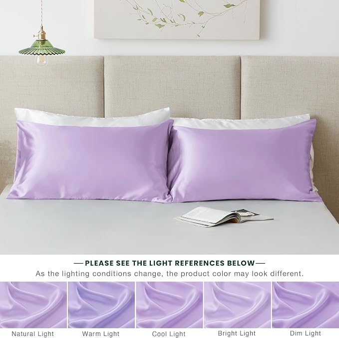 Love's cabin Satin Pillowcase Set of 2 Standard Size 20x26, Cooling Pillow - Image 7