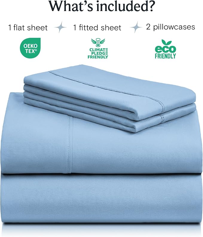 LuxClub 4 PC Full Sheet Set, Deep Pockets Wrinkle Free Cooling Bed Sheets Hotel - Image 2