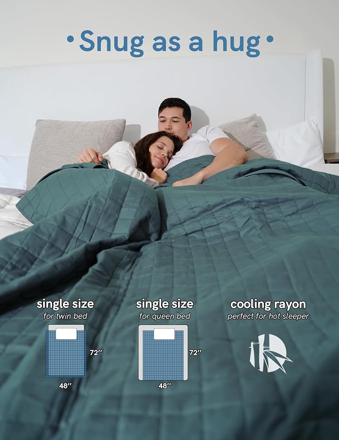 YnM Cooling Weighted Blanket for Adults, 15lbs Heavy Bed Throw for One Person - Image 4