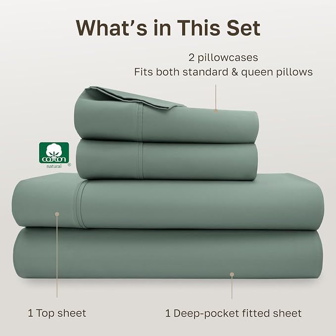 California Design Den Soft 100% Cotton Bed Sheets Queen Size Set, 400 Thread - Image 4