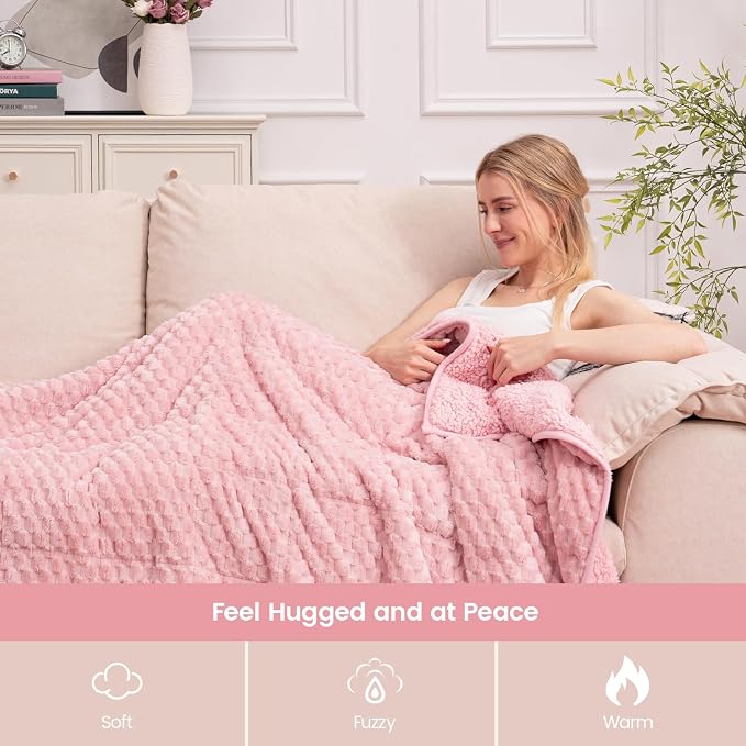 Super Fuzzy Soft Fleece Sherpa Weighted Blanket 20 lbs - Image 4