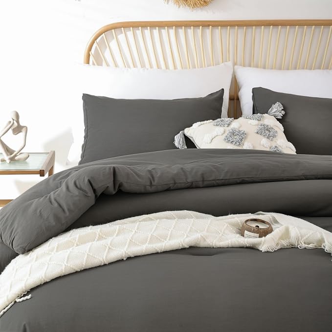 ROSGONIA Charcoal Grey Twin/Twin XL Comforter Set - Image 3