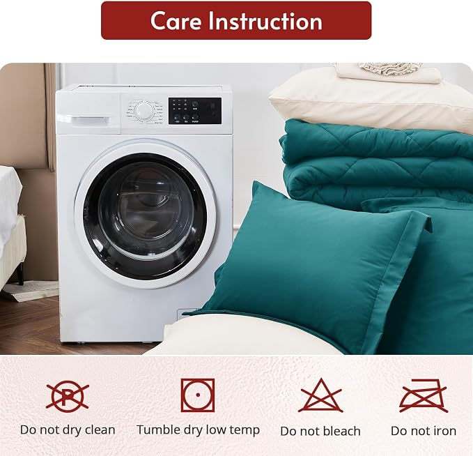 MUXHOMO 7 Pieces King Comforter Set, Reversible Bed in a Bag King Size - Image 9