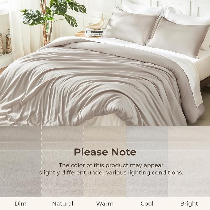 Litanika Linen Grey Comforter Set Queen Size, 3 Pieces Lightweight Solid - Image 8