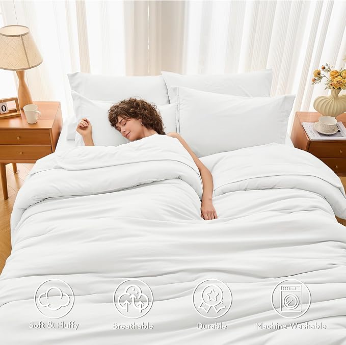 MUXHOMO 5 Pieces Twin Comforter Set, Soft Bed in a Bag Twin Size, All Season - Image 3