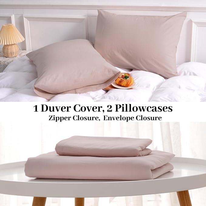 NEXHOME PRO Duvet Cover Set King Size Linen Look Textured Organic Natural 100% - Image 9