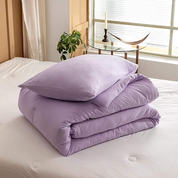 ROSGONIA King Size Comforter Set Lavender, Soft Bedding Lightweight Bedspread - Image 6