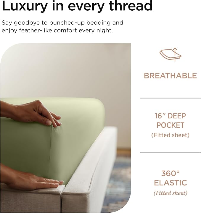 Threadmill Luxury 800 Thread Count California King 100% Cotton Sheets - Image 3