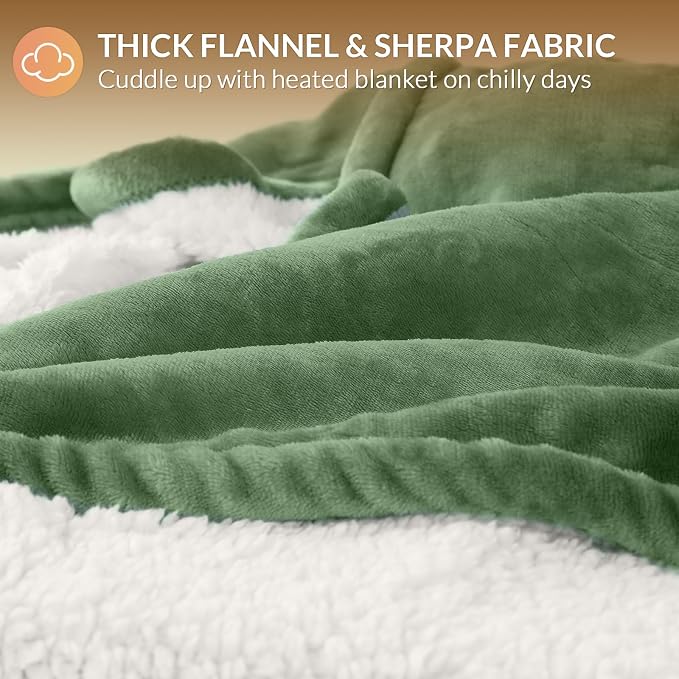 HOMLYNS LuxeHeat Heated Blanket Electric Blanket Queen Size, Soft Flannel - Image 5