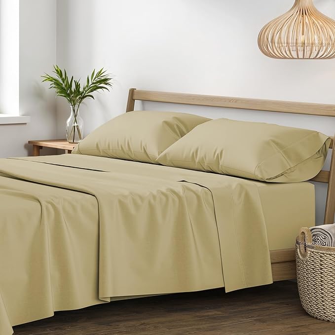XOOX Linen 100% Egyptian Cotton Sheets California King Size by XOOXLinen